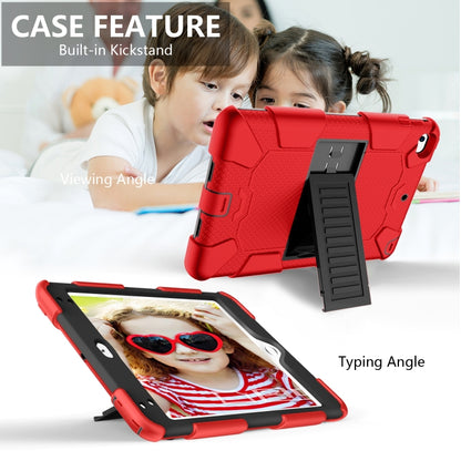 Shockproof Two-color Silicone Protection Shell for iPad Mini 2019 & 4, with Holder (Red+Black) - iPad mini (2019) / mini 5 Cases by buy2fix | Online Shopping UK | buy2fix