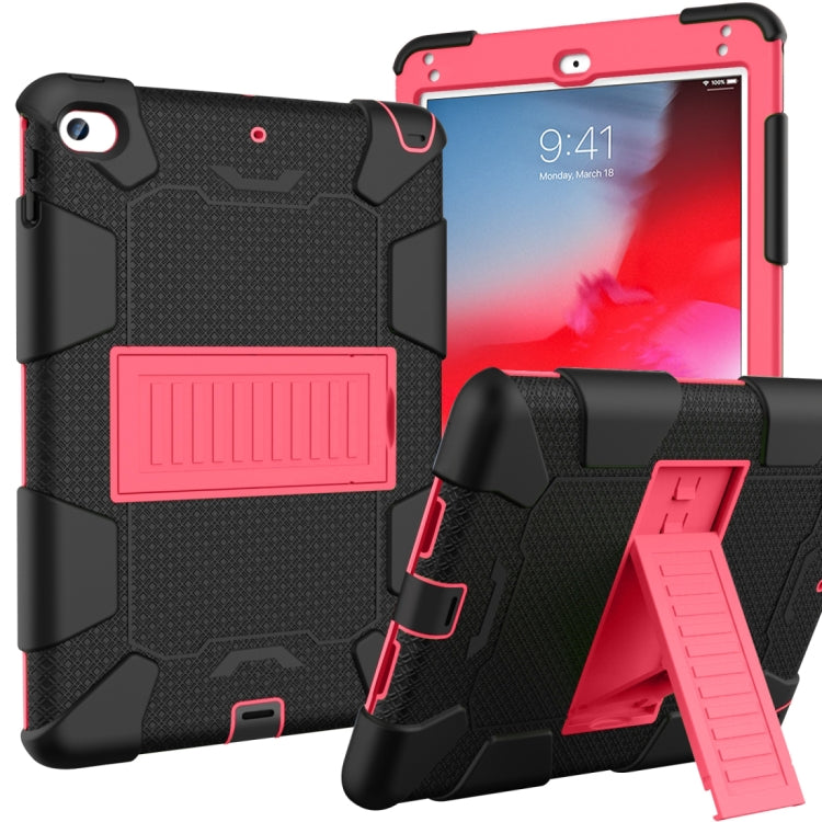 Shockproof Two-color Silicone Protection Shell for iPad Mini 2019 & 4, with Holder (Black+Red) - iPad mini (2019) / mini 5 Cases by buy2fix | Online Shopping UK | buy2fix