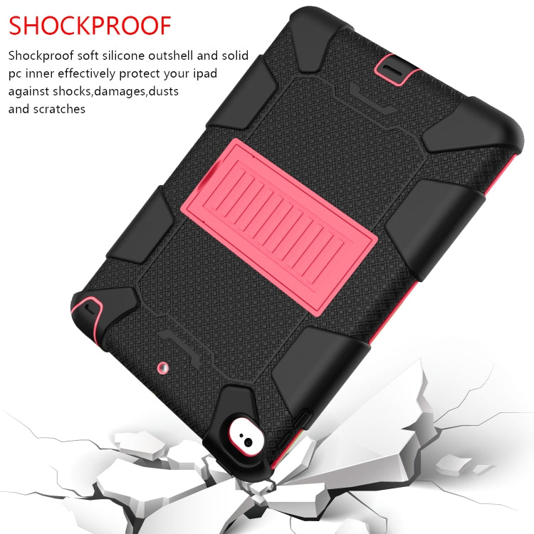 Shockproof Two-color Silicone Protection Shell for iPad Mini 2019 & 4, with Holder (Black+Red) - iPad mini (2019) / mini 5 Cases by buy2fix | Online Shopping UK | buy2fix