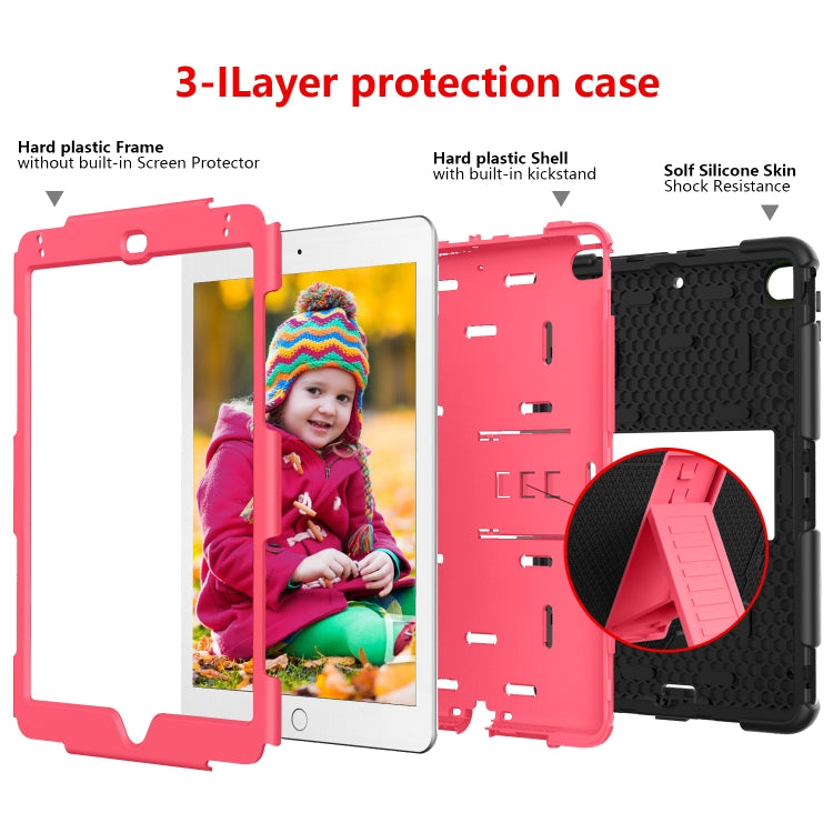 Shockproof Two-color Silicone Protection Shell for iPad Mini 2019 & 4, with Holder (Black+Red) - iPad mini (2019) / mini 5 Cases by buy2fix | Online Shopping UK | buy2fix