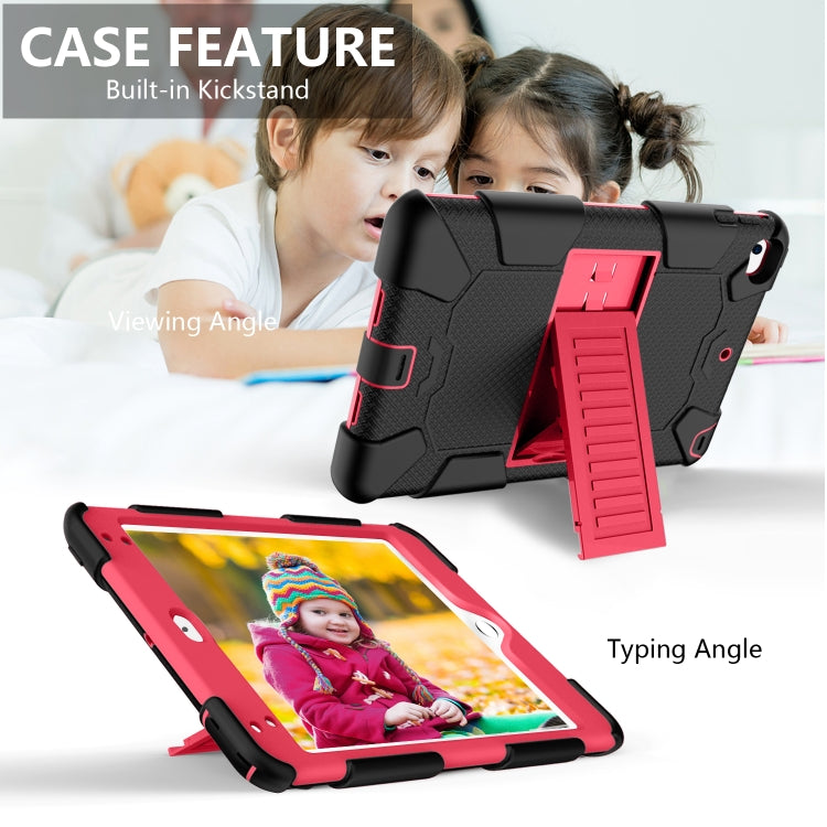 Shockproof Two-color Silicone Protection Shell for iPad Mini 2019 & 4, with Holder (Black+Red) - iPad mini (2019) / mini 5 Cases by buy2fix | Online Shopping UK | buy2fix