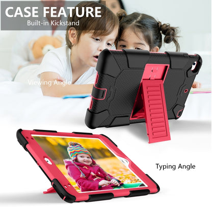 Shockproof Two-color Silicone Protection Shell for iPad Mini 2019 & 4, with Holder (Black+Red) - iPad mini (2019) / mini 5 Cases by buy2fix | Online Shopping UK | buy2fix