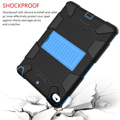 Shockproof Two-color Silicone Protection Shell for iPad Mini 2019 & 4, with Holder (Black+Blue) - iPad mini (2019) / mini 5 Cases by buy2fix | Online Shopping UK | buy2fix