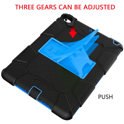 Shockproof Two-color Silicone Protection Shell for iPad Mini 2019 & 4, with Holder (Black+Blue) - iPad mini (2019) / mini 5 Cases by buy2fix | Online Shopping UK | buy2fix
