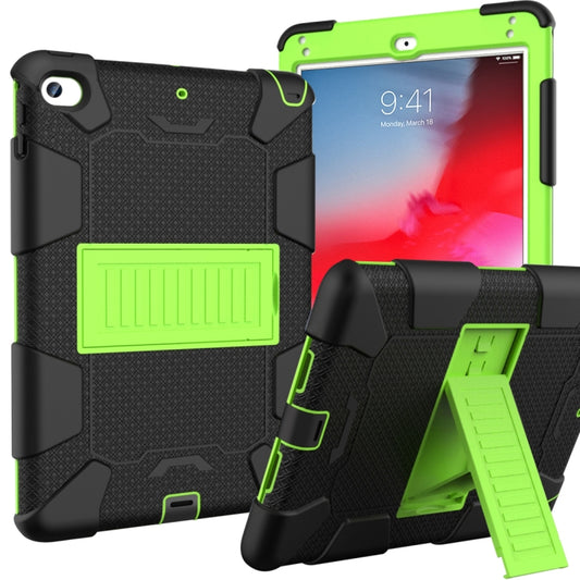 Shockproof Two-color Silicone Protection Shell for iPad Mini 2019 & 4, with Holder (Black+Yellow-green) - iPad mini (2019) / mini 5 Cases by buy2fix | Online Shopping UK | buy2fix