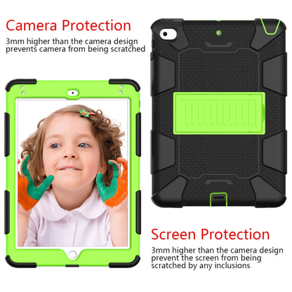 Shockproof Two-color Silicone Protection Shell for iPad Mini 2019 & 4, with Holder (Black+Yellow-green) - iPad mini (2019) / mini 5 Cases by buy2fix | Online Shopping UK | buy2fix