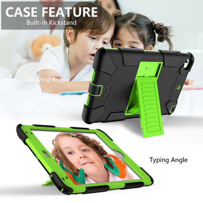 Shockproof Two-color Silicone Protection Shell for iPad Mini 2019 & 4, with Holder (Black+Yellow-green) - iPad mini (2019) / mini 5 Cases by buy2fix | Online Shopping UK | buy2fix