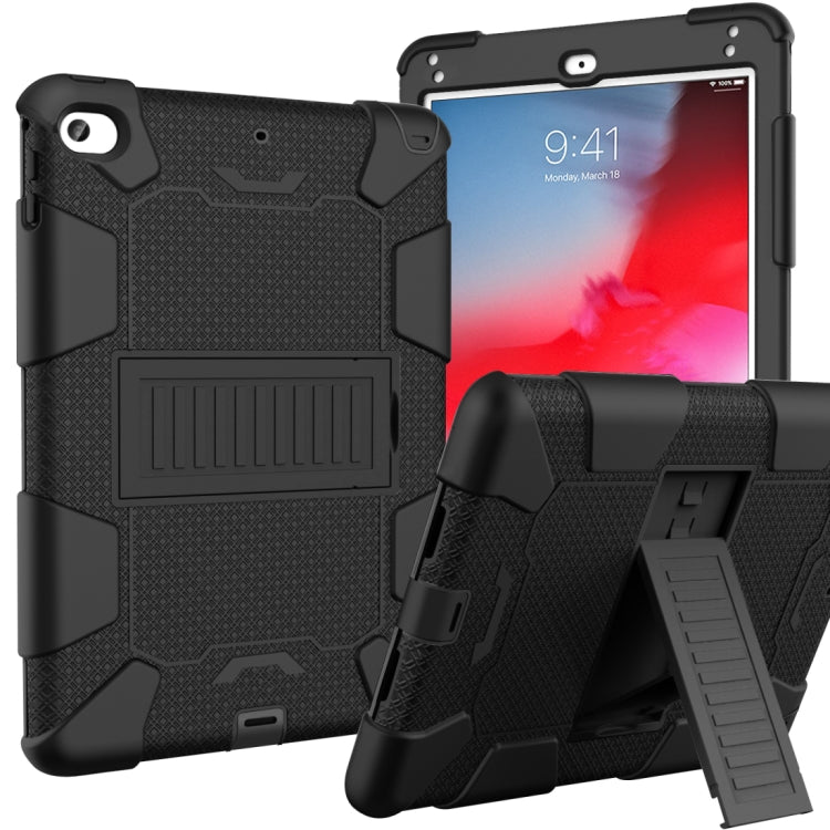 Shockproof Two-color Silicone Protection Shell for iPad Mini 2019 & 4, with Holder (Black) - iPad mini (2019) / mini 5 Cases by buy2fix | Online Shopping UK | buy2fix