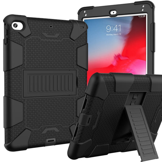 Shockproof Two-color Silicone Protection Shell for iPad Mini 2019 & 4, with Holder (Black) - iPad mini (2019) / mini 5 Cases by buy2fix | Online Shopping UK | buy2fix