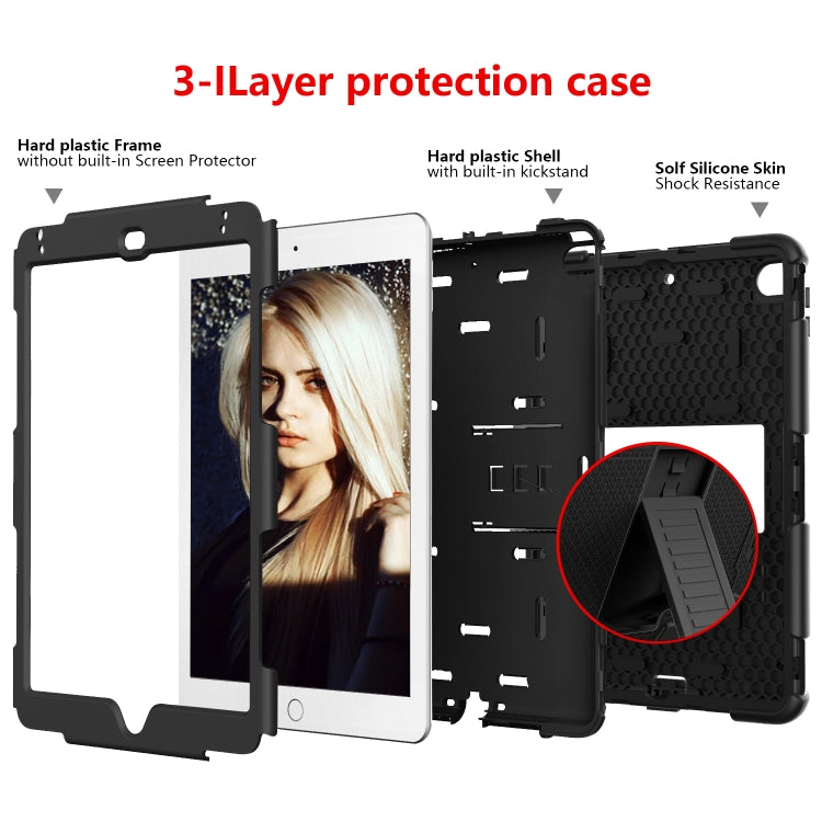 Shockproof Two-color Silicone Protection Shell for iPad Mini 2019 & 4, with Holder (Black) - iPad mini (2019) / mini 5 Cases by buy2fix | Online Shopping UK | buy2fix
