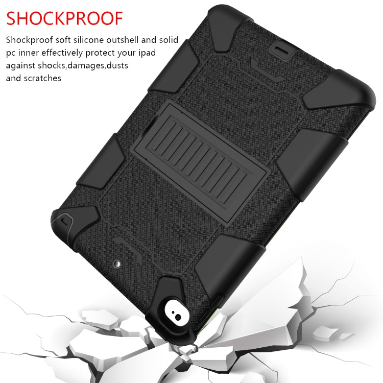Shockproof Two-color Silicone Protection Shell for iPad Mini 2019 & 4, with Holder (Black) - iPad mini (2019) / mini 5 Cases by buy2fix | Online Shopping UK | buy2fix