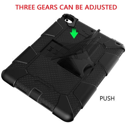 Shockproof Two-color Silicone Protection Shell for iPad Mini 2019 & 4, with Holder (Black) - iPad mini (2019) / mini 5 Cases by buy2fix | Online Shopping UK | buy2fix