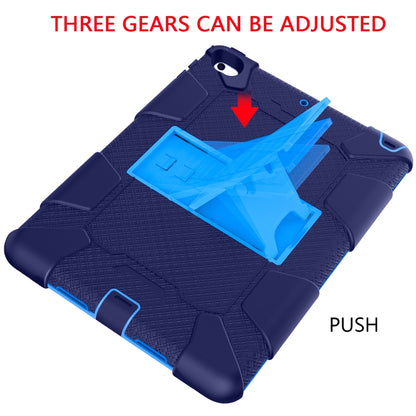 Shockproof Two-color Silicone Protection Shell for iPad Mini 2019 & 4, with Holder (Navy Blue+Blue) - iPad mini (2019) / mini 5 Cases by buy2fix | Online Shopping UK | buy2fix