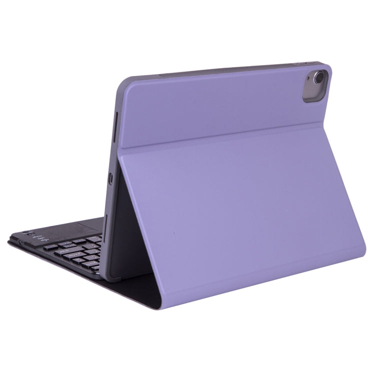 X-11BC Skin Plain Texture Detachable Bluetooth Keyboard Tablet Case for iPad Pro 11 inch 2020 / 2018, with Touchpad & Pen Slot(Light Purple) - For iPad Pro by buy2fix | Online Shopping UK | buy2fix