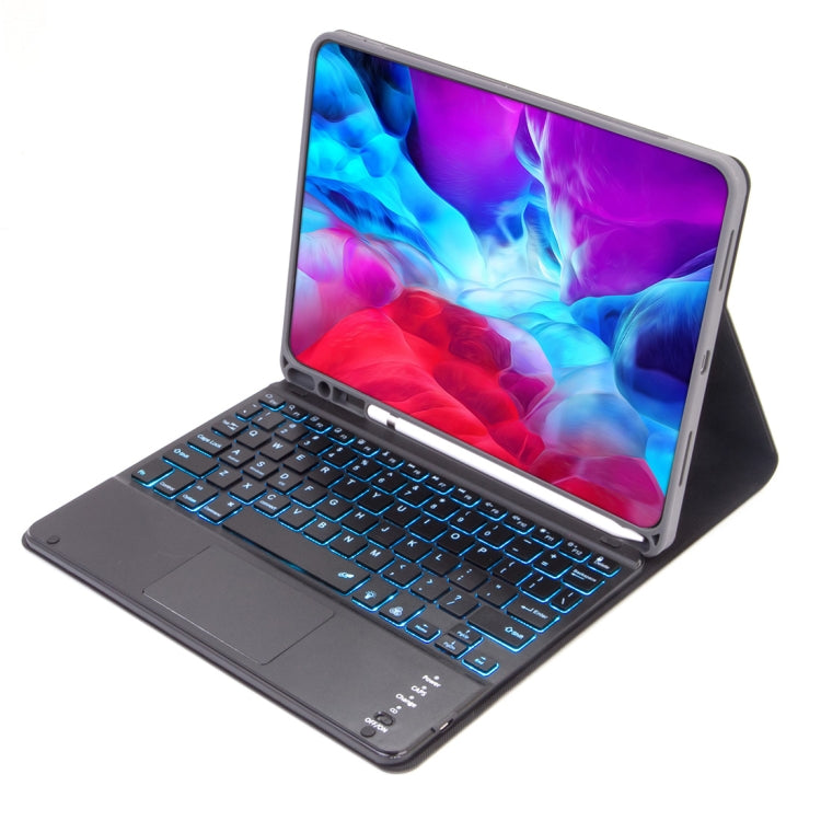 X-11BCS Skin Plain Texture Detachable Bluetooth Keyboard Tablet Case for iPad Pro 11 inch 2020 / 2018, with Touchpad & Pen Slot & Backlight (Black) by buy2fix