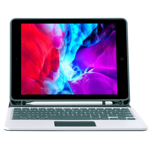 YT11B-A Detachable Candy Color Bluetooth Keyboard Leather Tablet Case with Touch Pad & Pen Slot & Holder for iPad Pro 11 2022 / 2021 / Air 5 / Air 4 (Dark Green) by buy2fix