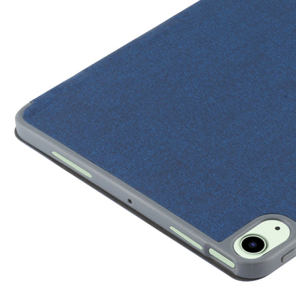 Mutural YASHI Series TPU + PU Cloth Pattern Texture Horizontal Flip Leather Case with Three-folding Holder & Pen Slot & Wake-up / Sleep Function For iPad Air 2022 / 2020 10.9(Blue) - iPad Air (2022) / (2020) 10.9 Cases by Mutural | Online Shopping UK | buy2fix