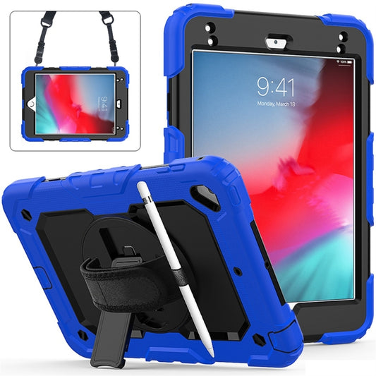 Shockproof Colorful Silica Gel + PC Protective Case for iPad Mini 2019 / Mini 4, with Holder & Shoulder Strap & Hand Strap & Pen Slot(Blue) - iPad Pro 11 (2018) Cases by buy2fix | Online Shopping UK | buy2fix