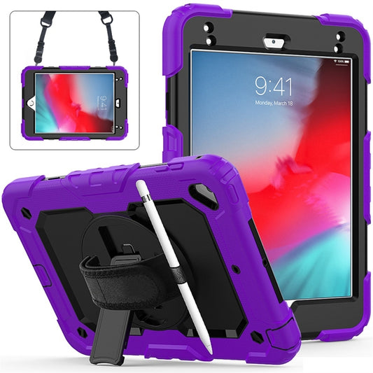 Shockproof Colorful Silica Gel + PC Protective Case for iPad Mini 2019 / Mini 4, with Holder & Shoulder Strap & Hand Strap & Pen Slot(Purple) - iPad Pro 11 (2018) Cases by buy2fix | Online Shopping UK | buy2fix