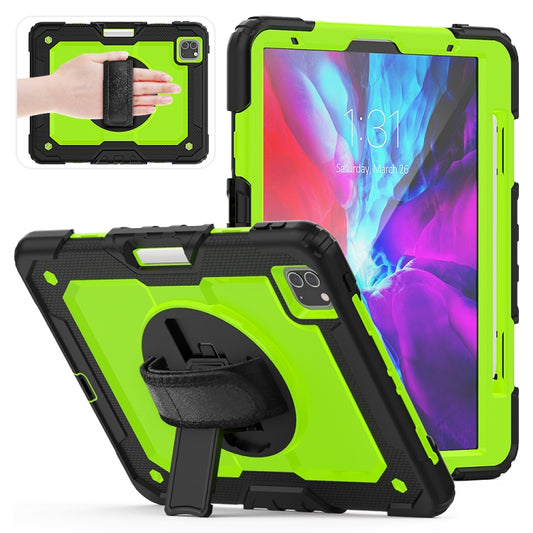 For iPad Pro 11 inch (2018) / Pro 11 inch (2020) Shockproof Black Silica Gel + Colorful PC Protective Tablet Case with Holder & Shoulder Strap & Hand Strap & Pen Slot(Green) - iPad Pro 11 (2020) Cases by buy2fix | Online Shopping UK | buy2fix