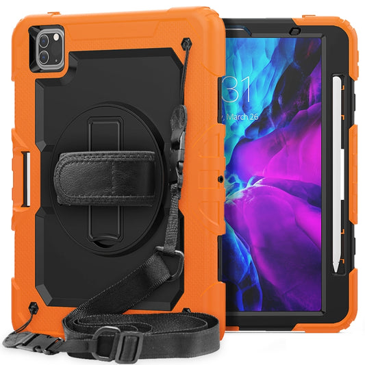 For iPad Pro 11 inch (2018) / Pro 11 inch (2020) Shockproof Colorful Silica Gel + PC Protective Tablet Case with Holder & Shoulder Strap & Hand Strap & Pen Slot(Orange) - iPad Pro 11 (2020) Cases by buy2fix | Online Shopping UK | buy2fix