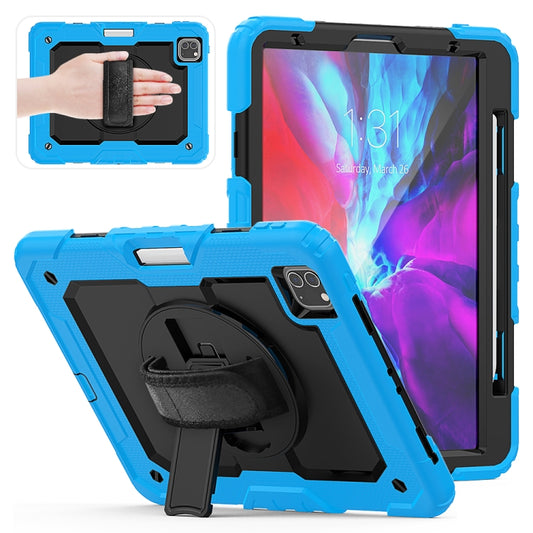 For iPad Pro 11 inch (2018) / Pro 11 inch (2020) Shockproof Colorful Silica Gel + PC Protective Tablet Case with Holder & Shoulder Strap & Hand Strap & Pen Slot(Baby Blue) - iPad Pro 11 (2020) Cases by buy2fix | Online Shopping UK | buy2fix