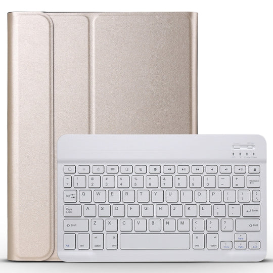 A11 Bluetooth 3.0 Ultra-thin ABS Detachable Bluetooth Keyboard Leather Tablet Case with Holder for iPad Pro 11 2022 / 2021 / Air 5 / Air 4 (Gold)