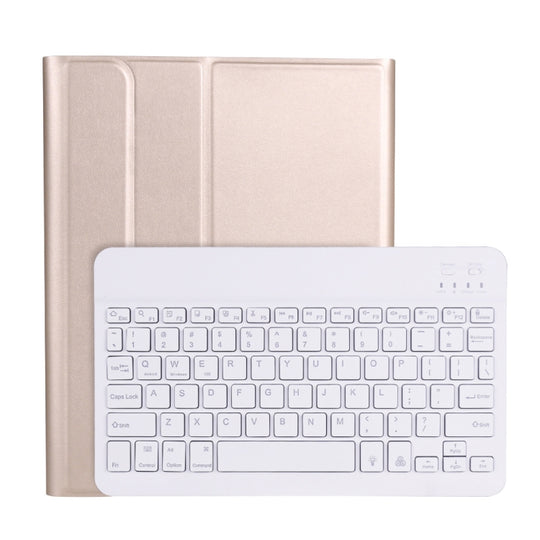 A11BS Ultra-thin ABS Detachable Bluetooth Keyboard Tablet Case with Backlight & Pen Slot & Holder for iPad Pro 11 2022 / 2021 / Air 5 / Air 4 (Gold)