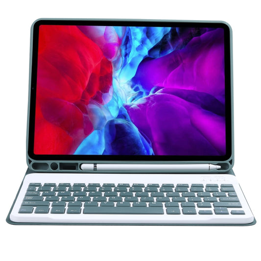 C-11B Detachable Candy Color Bluetooth Keyboard Leather Tablet Case with Pen Slot & Holder for iPad Pro 11 2022 / 2021 / Air 5 / Air 4 (Dark Green) by buy2fix