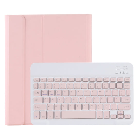 C-11B Detachable Candy Color Bluetooth Keyboard Leather Tablet Case with Pen Slot & Holder for iPad Pro 11 2022 / 2021 / Air 5 / Air 4 (Pink)