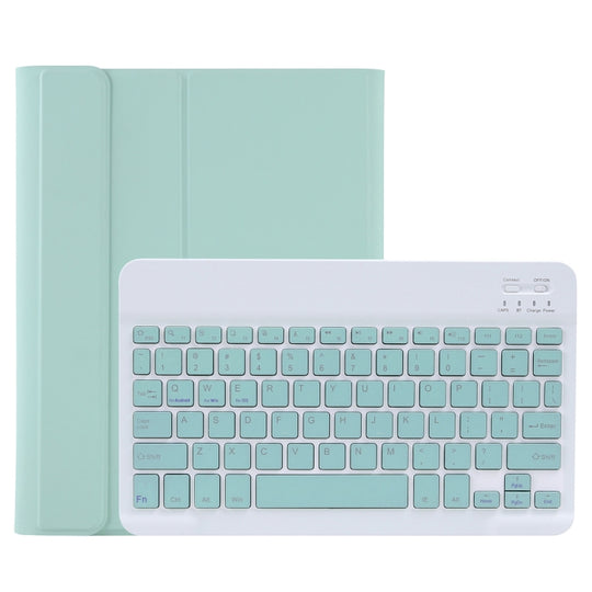 C-11B Detachable Candy Color Bluetooth Keyboard Leather Tablet Case with Pen Slot & Holder for iPad Pro 11 2022 / 2021 / Air 5 / Air 4 (Light Green)