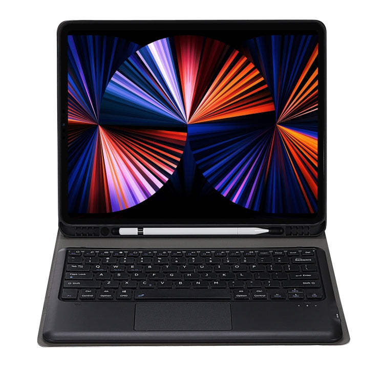 A12B-A Ultra-thin ABS Detachable Bluetooth Keyboard Tablet Case with Touchpad & Pen Slot & Holder for iPad Air 13 2024 / 2025 / Pro 12.9 2021 (Dark Blue) by buy2fix