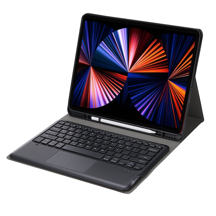 A12B-A Ultra-thin ABS Detachable Bluetooth Keyboard Tablet Case with Touchpad & Pen Slot & Holder for iPad Air 13 2024 / 2025 / Pro 12.9 2021 (Dark Blue) by buy2fix