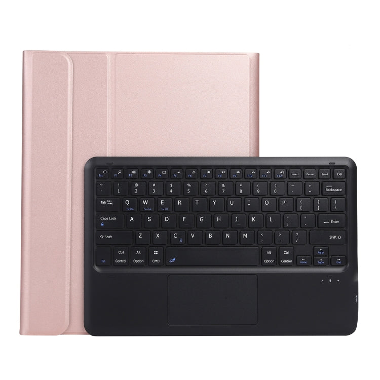 A12B-A Ultra-thin ABS Detachable Bluetooth Keyboard Tablet Case with Touchpad & Pen Slot & Holder for iPad Air 13 2024 / 2025 / Pro 12.9 2021 (Rose Gold) by buy2fix