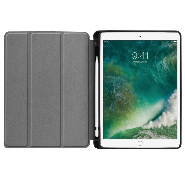 Custer Texture Horizontal Flip Leather Case for iPad Pro 10.5 Inch / iPad Air (2019), with Three-folding Holder & Pen Slot (Dark Blue) - iPad Air (2019) Cases by buy2fix | Online Shopping UK | buy2fix