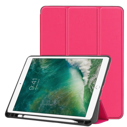 Custer Texture Horizontal Flip Leather Case for iPad Pro 10.5 Inch / iPad Air (2019), with Three-folding Holder & Pen Slot (Rose Red) - iPad Air (2019) Cases by buy2fix | Online Shopping UK | buy2fix