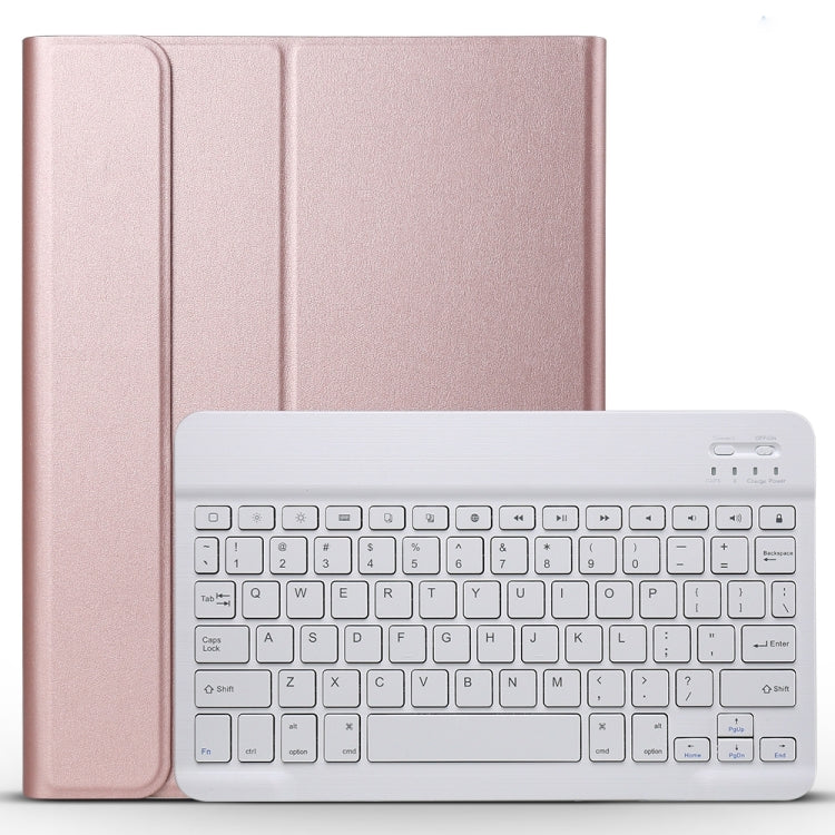 Detachable Bluetooth Keyboard + Brushed Texture Horizontal Flip Leather Tablet Case with Holder for iPad Pro 11 inch (2018)(Rose Gold) by buy2fix