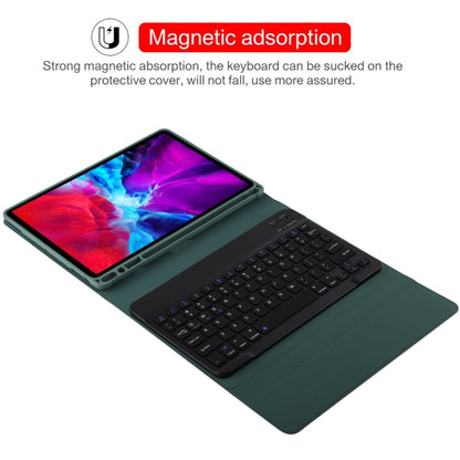 TG11B Detachable Bluetooth Black Keyboard + Microfiber Leather Tablet Case for iPad Pro 11 inch (2020), with Pen Slot & Holder (Dark Green) - For iPad Pro by buy2fix | Online Shopping UK | buy2fix