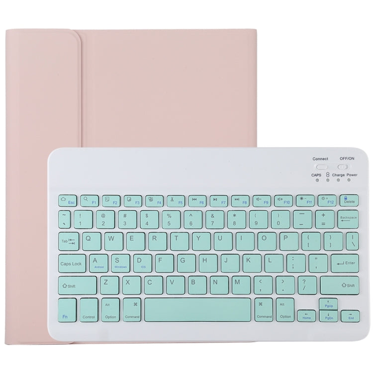 TG11B Detachable Bluetooth Green Keyboard + Microfiber Leather Tablet Case for iPad Pro 11 inch (2020), with Pen Slot & Holder (Pink) - For iPad Pro by buy2fix | Online Shopping UK | buy2fix