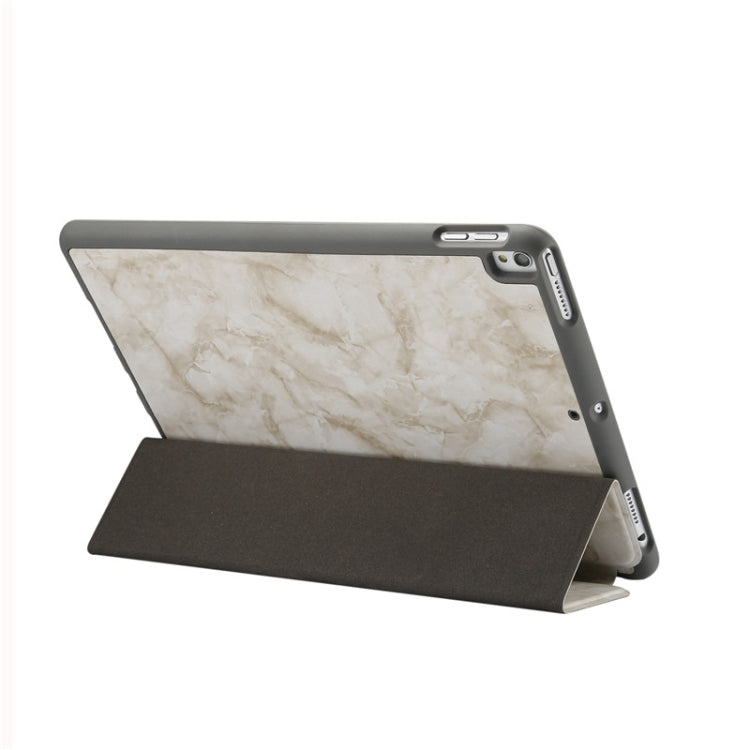 Marble Texture Pattern Horizontal Flip Leather Case for iPad Air 2019 10.5 inch, with Three-folding Holder & Pen Slot & Sleep / Wake-up Function (White) - iPad Air (2019) Cases by buy2fix | Online Shopping UK | buy2fix