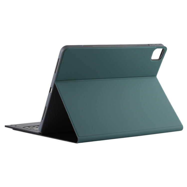 T129 Detachable Bluetooth Black Keyboard Microfiber Leather Tablet Case for iPad Pro 12.9 inch (2020), with Holder (Dark Green) - For iPad Pro by buy2fix | Online Shopping UK | buy2fix