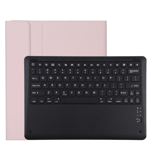 T129 Detachable Bluetooth Black Keyboard Microfiber Leather Tablet Case for iPad Pro 12.9 inch (2020), with Holder (Pink) - For iPad Pro by buy2fix | Online Shopping UK | buy2fix