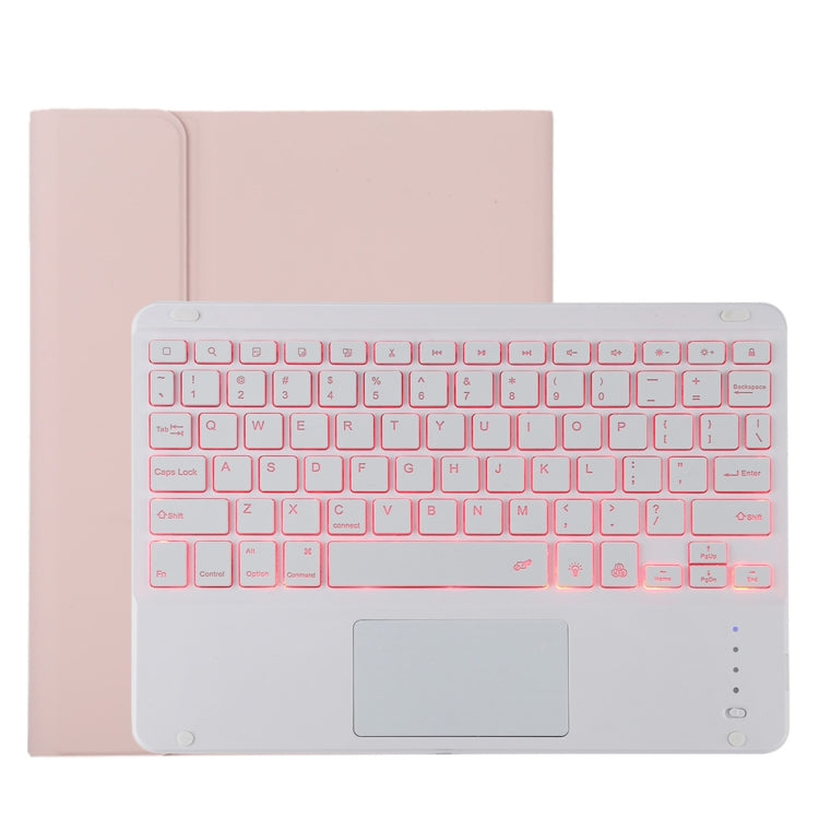 TG11BCS Detachable Bluetooth White Keyboard Microfiber Leather Tablet Case for iPad Pro 11 inch (2020), with Backlight & Touchpad & Pen Slot & Holder (Pink) - For iPad Pro by buy2fix | Online Shopping UK | buy2fix