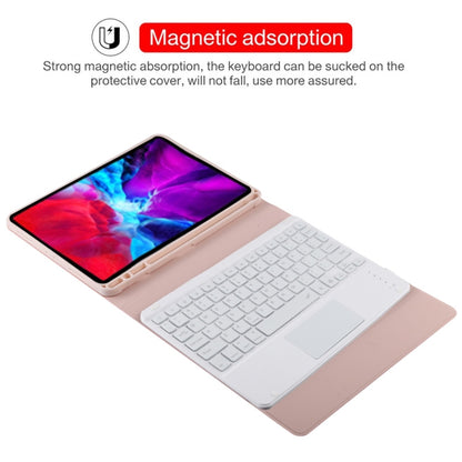 TG11BCS Detachable Bluetooth White Keyboard Microfiber Leather Tablet Case for iPad Pro 11 inch (2020), with Backlight & Touchpad & Pen Slot & Holder (Pink) - For iPad Pro by buy2fix | Online Shopping UK | buy2fix