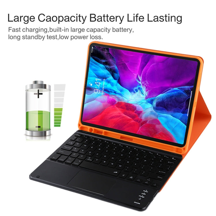 TG11BCS Detachable Bluetooth Black Keyboard Microfiber Leather Tablet Case for iPad Pro 11 inch (2020), with Backlight & Touchpad & Pen Slot & Holder (Orange) - For iPad Pro by buy2fix | Online Shopping UK | buy2fix