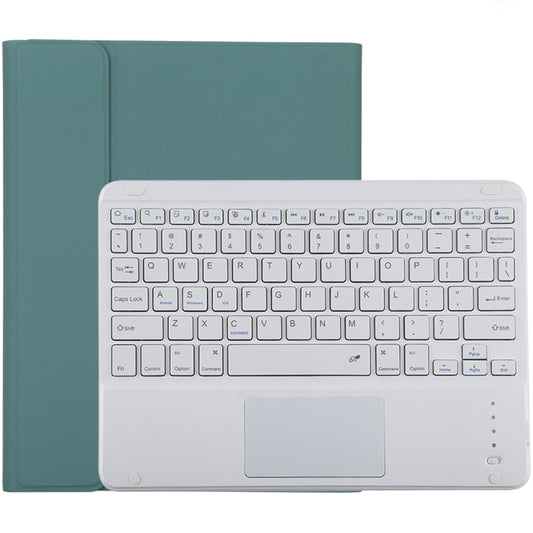 TG-102BC Detachable Bluetooth White Keyboard + Microfiber Leather Tablet Case for iPad 10.2 inch / iPad Air (2019), with Touch Pad & Pen Slot & Holder(Dark Green) - For iPad Air by buy2fix | Online Shopping UK | buy2fix