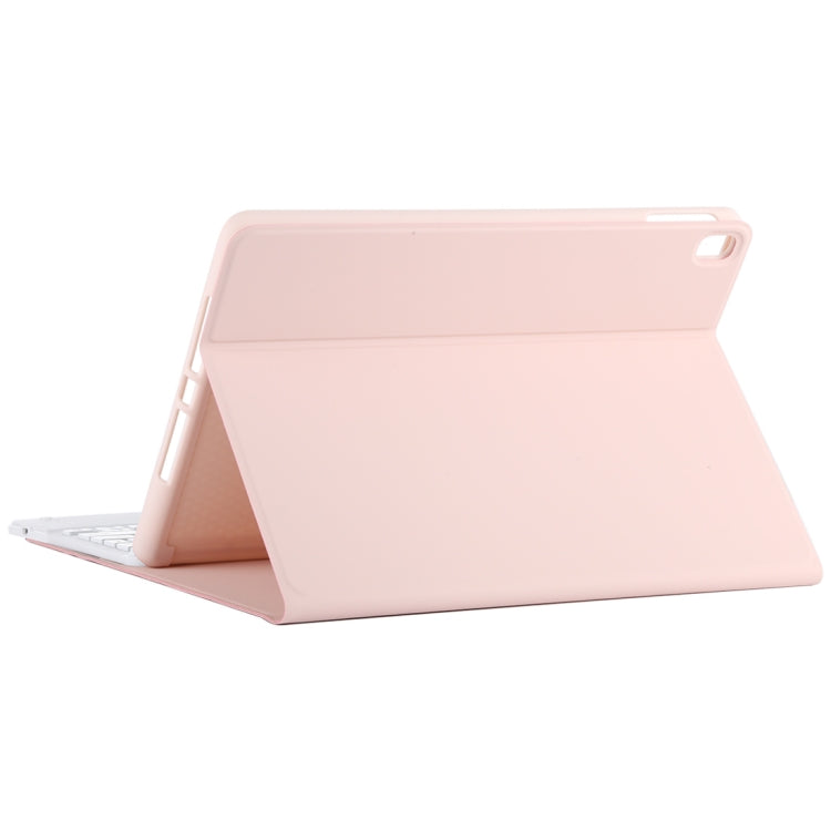 TG-102BC Detachable Bluetooth White Keyboard + Microfiber Leather Tablet Case for iPad 10.2 inch / iPad Air (2019), with Touch Pad & Pen Slot & Holder(Pink) - For iPad Air by buy2fix | Online Shopping UK | buy2fix