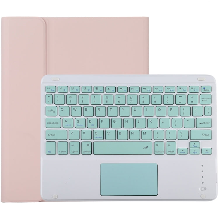 TG-102BC Detachable Bluetooth Green Keyboard + Microfiber Leather Tablet Case for iPad 10.2 inch / iPad Air (2019), with Touch Pad & Pen Slot & Holder (Pink) - For iPad Air by buy2fix | Online Shopping UK | buy2fix