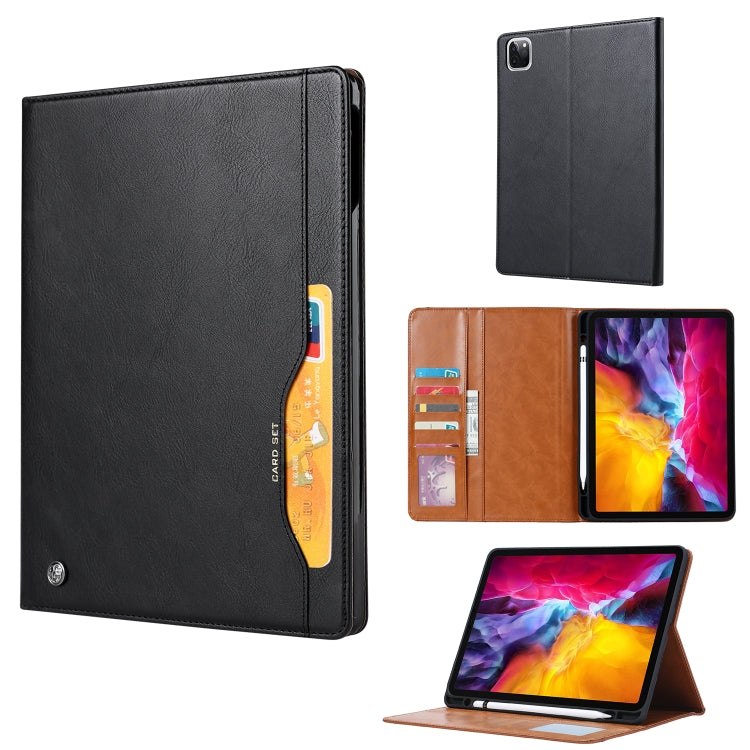 Knead Skin Texture Horizontal Flip Leather Case for iPad Pro 11 inch 2022/2021/2020/2018, with Photo Frame & Holder & Card Slots & Wallet & Pen Slot (Black) - iPad Pro 11 (2018) Cases by buy2fix | Online Shopping UK | buy2fix