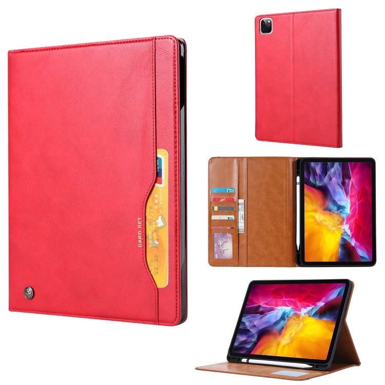 Knead Skin Texture Horizontal Flip Leather Case for iPad Pro 11 inch 2022/2021/2020/2018, with Photo Frame & Holder & Card Slots & Wallet & Pen Slot (Red) - iPad Pro 11 (2018) Cases by buy2fix | Online Shopping UK | buy2fix